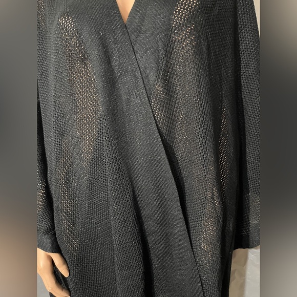 Calvin Klein Black Open Front Cape One Size (New With Tags) - Picture 2 of 7